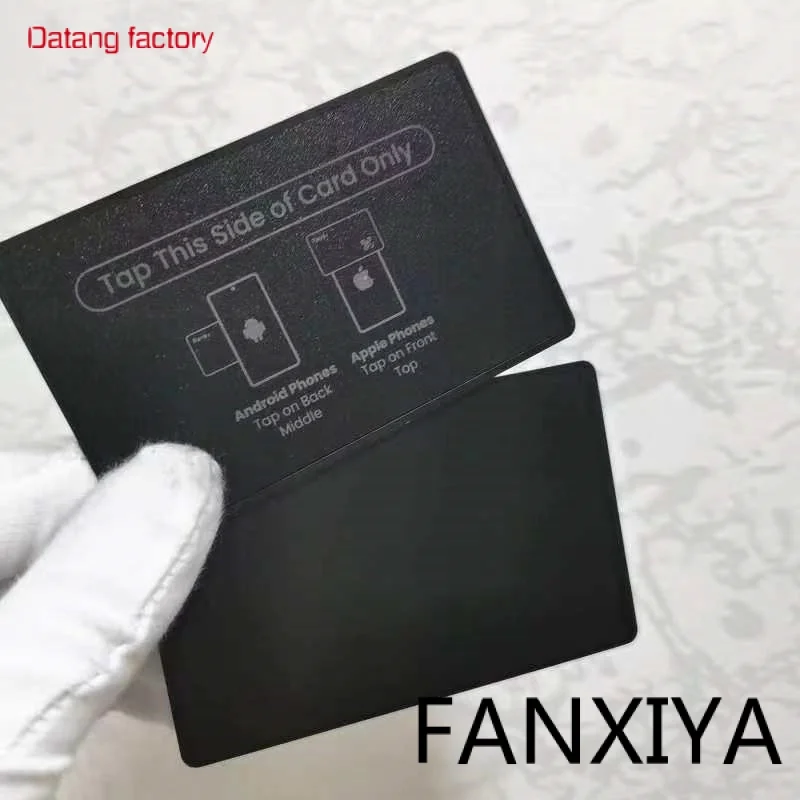 

Custom Mirror Reflective Vip Member Laser Engraving Business NFC RFID Metal Cards With Chip Slot/Logo/Qr Code