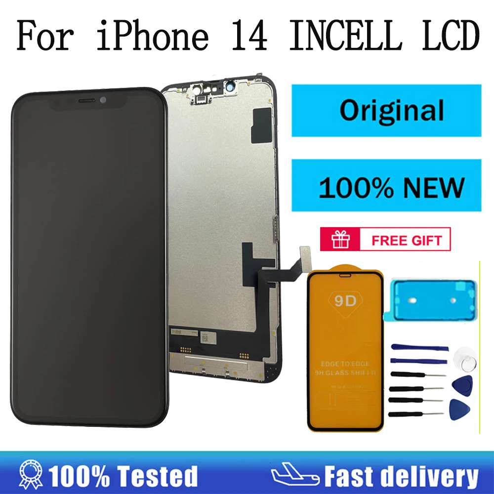 

ЖК-дисплей INCELL для iPhone 14, дисплей Pantalla с дигитайзером в сборе, Full HD ЖК-дисплей INCELL для iPhone 14, сенсорный экран, дисплей, запасные части