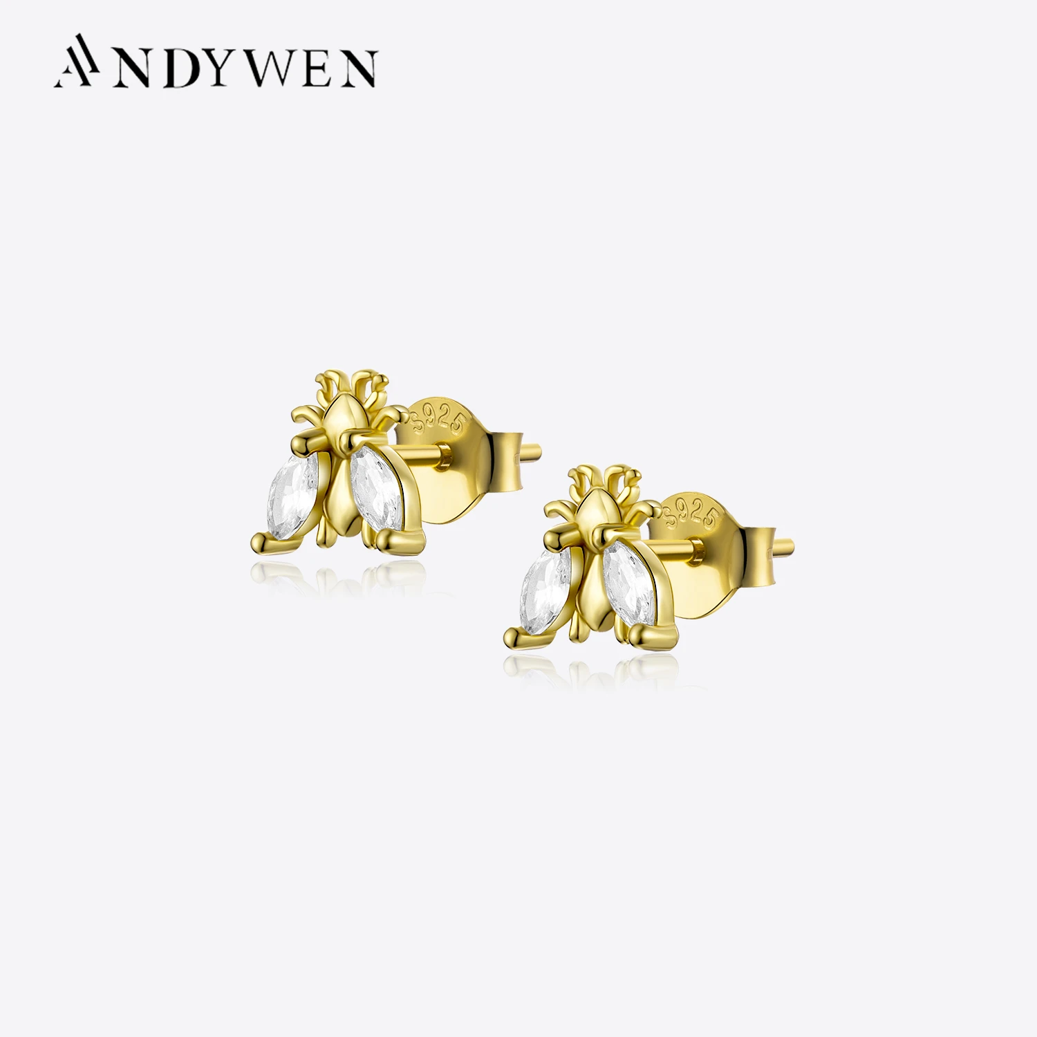 ANDYWEN Стерлинговое Серебро 925 пробы новые пчелы стиль панк модный пирсинг