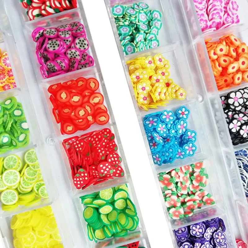 

3D Fruit Slices Sticker Polymer Clay DIY Designs Slice Lemon Nail Art Sliders Nails Art Decors Women Nail Tips Manicure