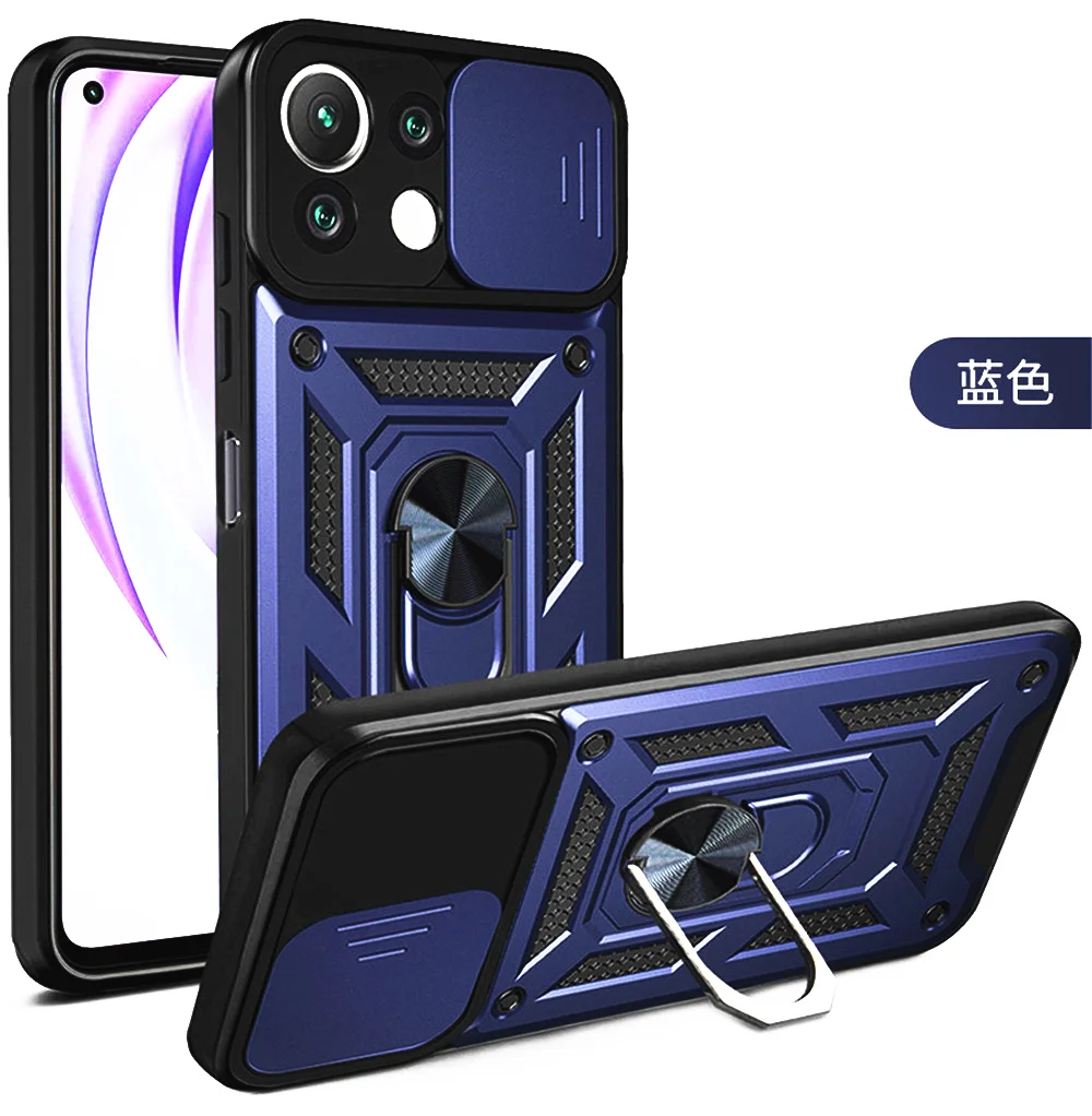 

Mi 11 Lite For Xiaomi Mi 11 Lite Case Stand Holder Magnetic Car Ring Shockproof Armor Case For Mi 11i 11X 11T Pro 4G 5G Cover