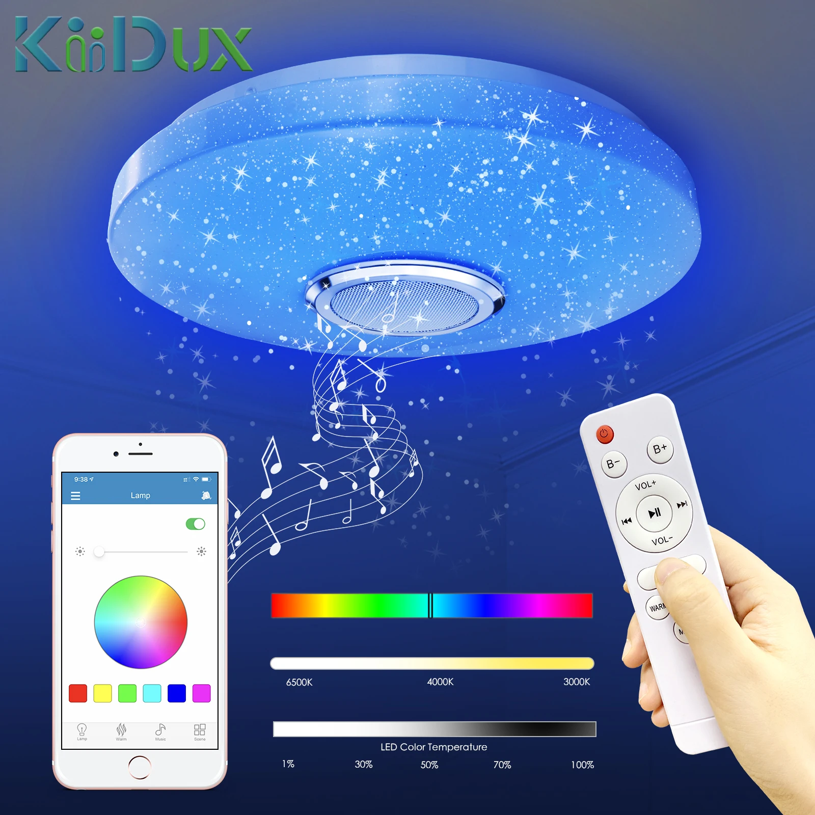 

Smart Bluetooth RGB Led Ceiling Lamp Modern led Lights 220V Ceiling Lights 36W for Bedroom Bathroom Indoor Lighting Led Panel