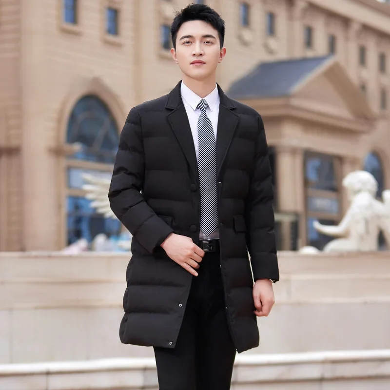 Профессиональное мужское пуховое пальто с хлопковой подкладкой 2024 зимнее