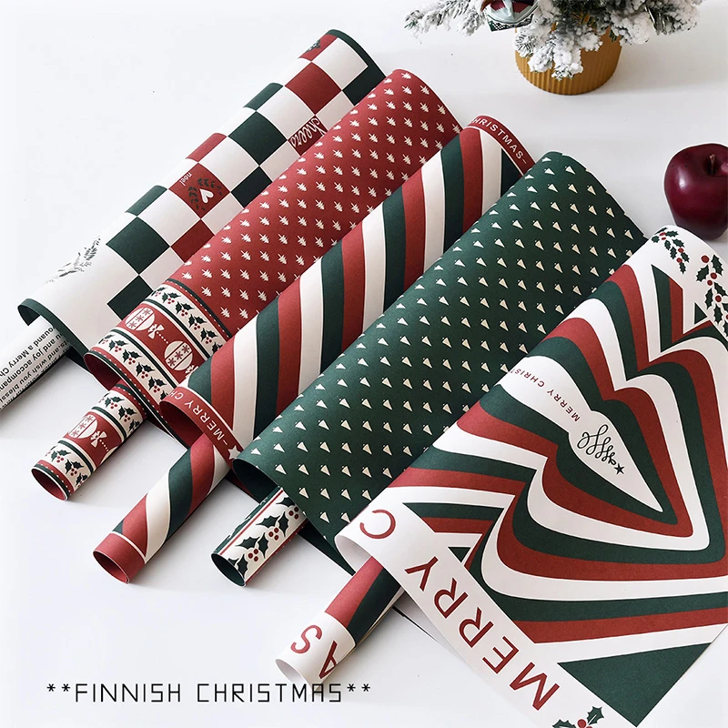 10 шт. Рождественская оберточная бумага для рисования оригами подарочная листы из