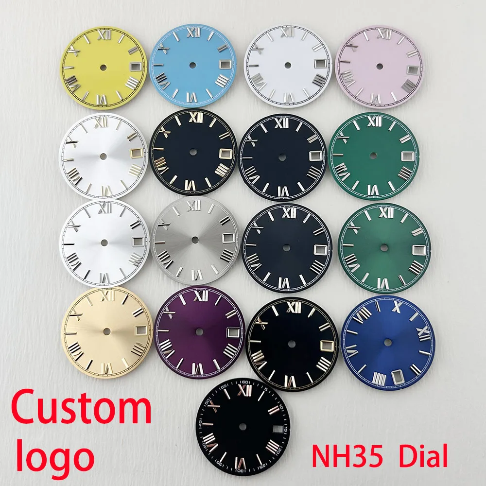 Циферблат NH35 индивидуальный логотип циферблат с римскими цифрами 28 5 мм без