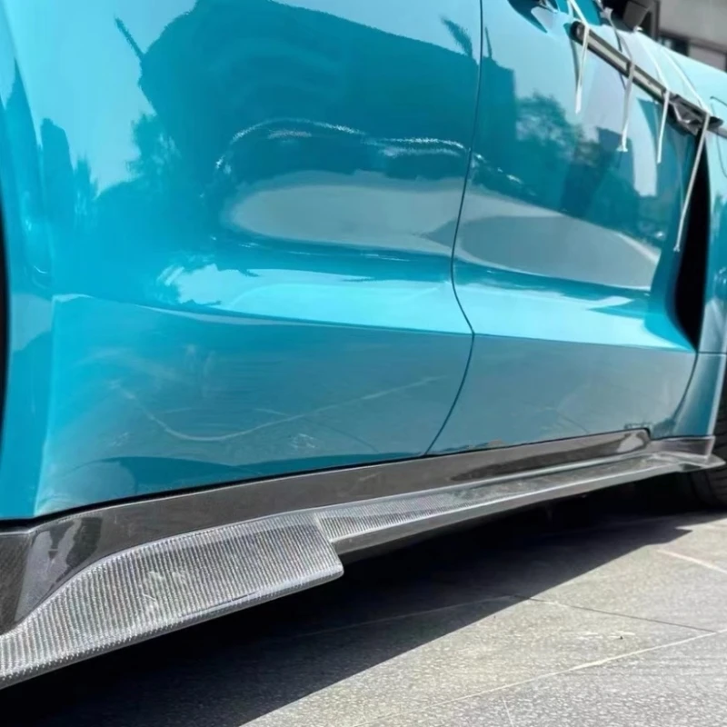 Для Porsche Taycan 2019-2024 настоящая боковая юбка из углеродного волокна спойлер для губ