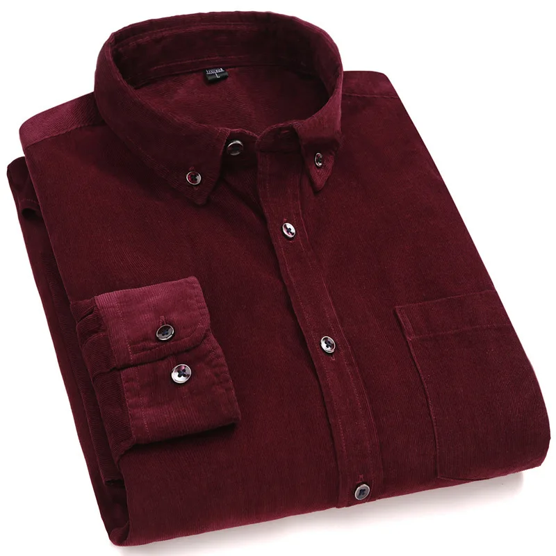 Men's Corduroy Shirt 2022 New Korean Version Upgrade Thickened Casual Shirt Men's Retro Style Loose Long Sleeve Coat