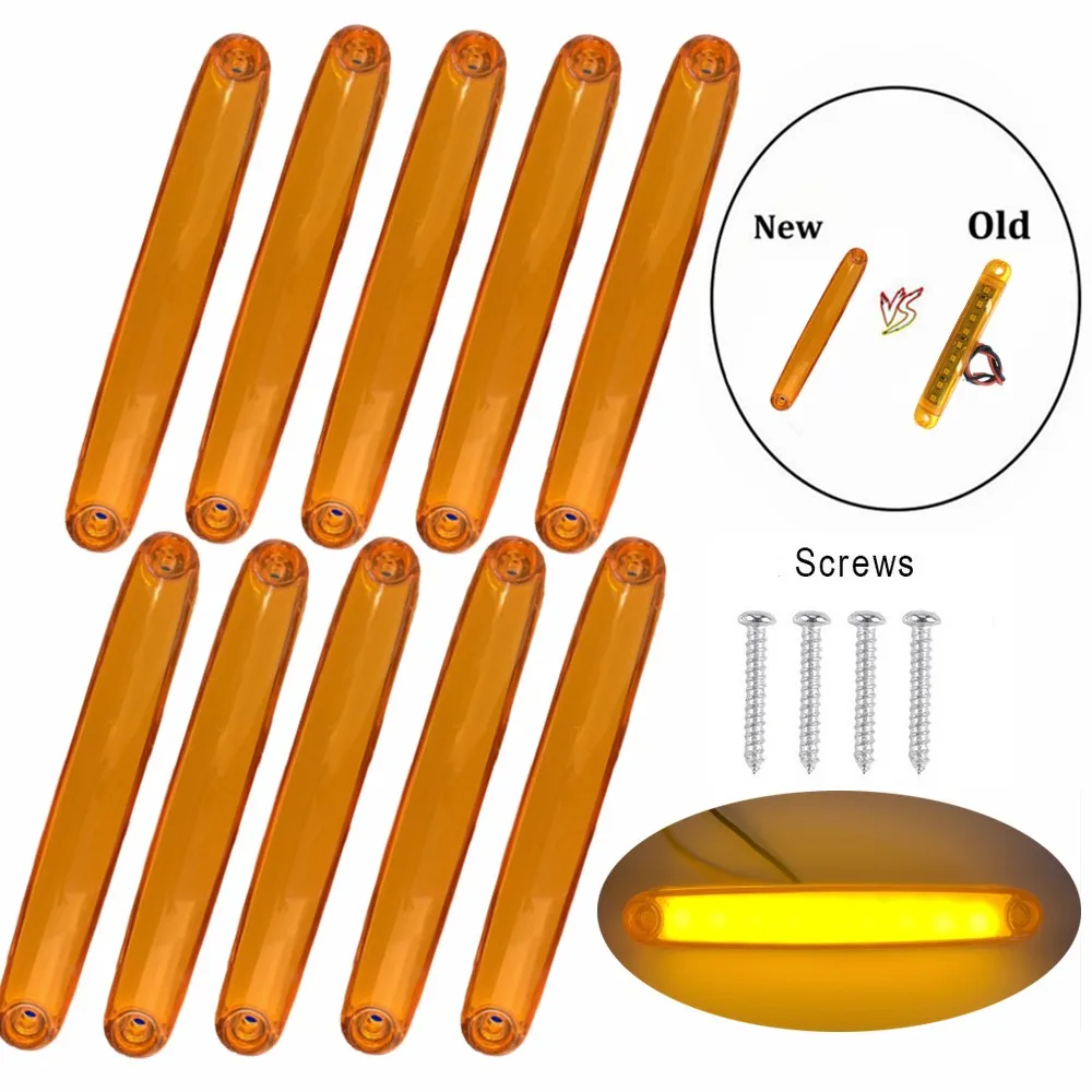 

12V-24V 10pcs LED Side Marker Light ABS Plastic Marker Lamp For Trailer Truck Caravan