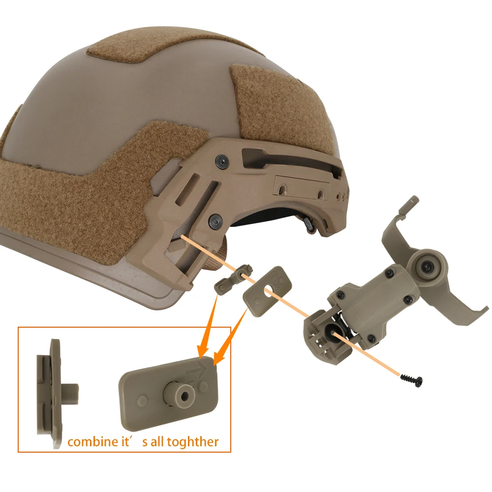 COMTAC II III Tactical Headset Helmet Mount Accessories Compatible with ARC Rail Helmets and Wendy's Exfil Series Helmets