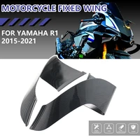 abs carbon fiber for yamaha r1 r1m fixed wind wing 2015 2022 motorcycle fairing spare parts aerodynamic winglet