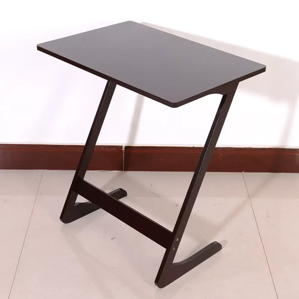 

Z-shaped Bamboo Side Table Sofa Couch Coffee End Table Bedside Table Coffee Snack Table for Living Room 60x40x65cm