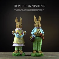 garden resin cute rabbits figurine childrens room rabbit statue home decor crafts room decoration objects large animal figurine