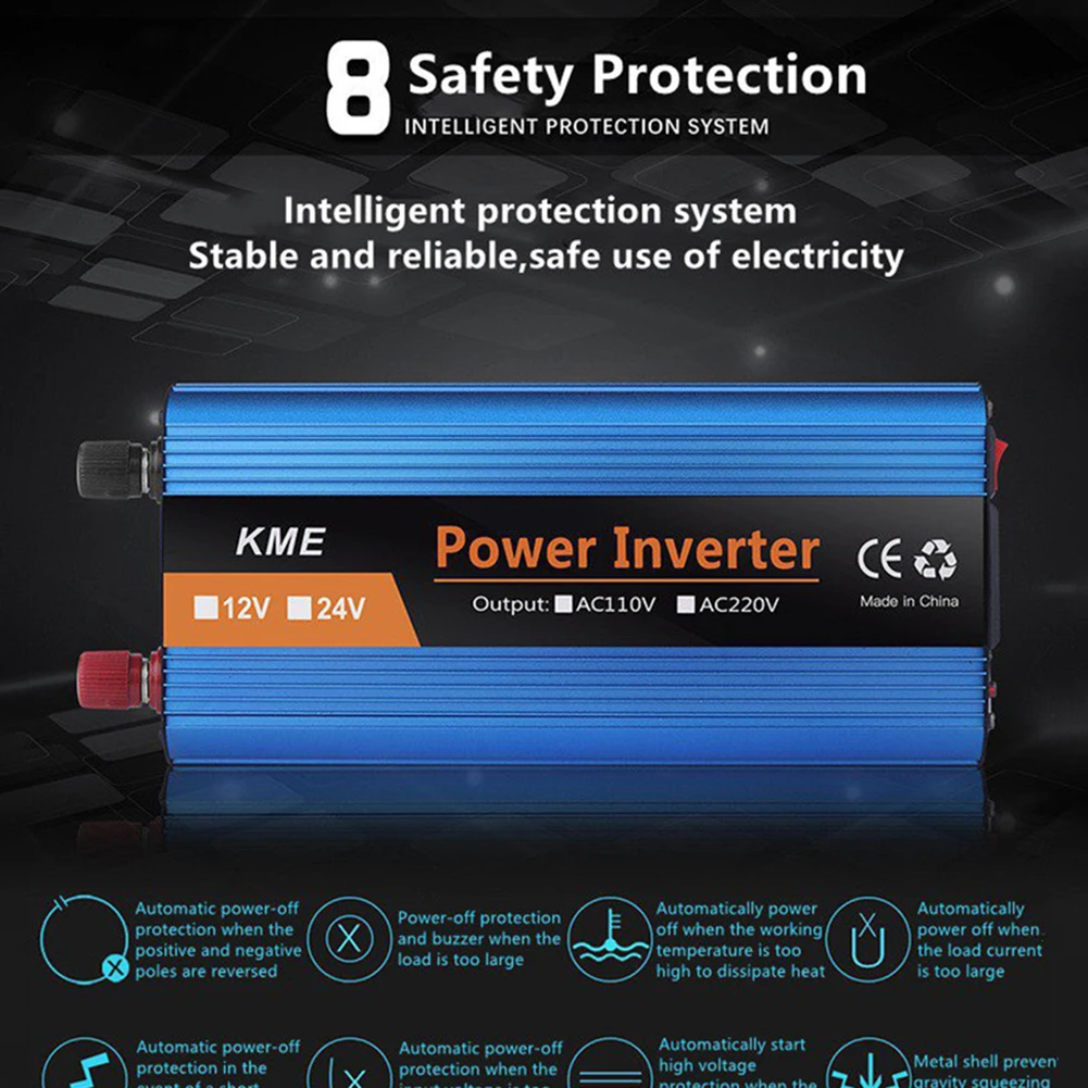 

Car Inverter Power Inverter LCD Display Power Inverter Solar Inverter With Transformer Function 100% Brand New