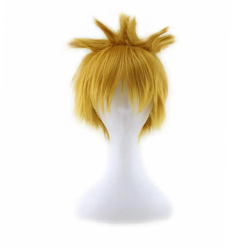 Наруто Узумаки аниме косплей парики желтые короткие волосы для женщин вечерние