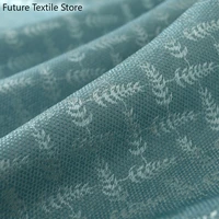 2022 new nordic style thick linen jacquard high shading pure color linen american curtains for living dining room bedroom