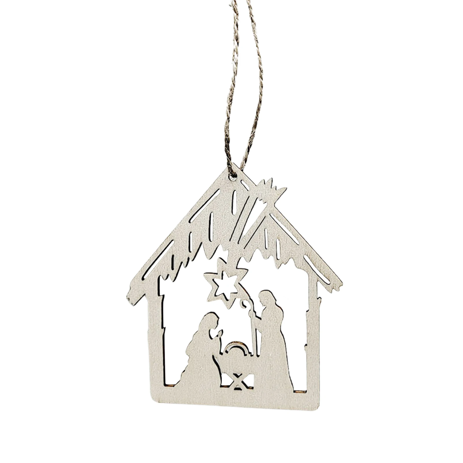 

Подвесные Украшения для новогодней елки из натурального дерева, подвеска с изображением Иисуса и Адвента, детские подарки, Рождественское украшение