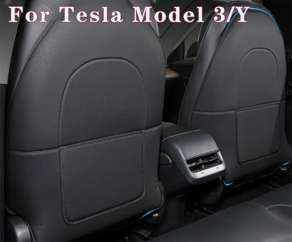 

For Tesla Model 3 Y Seat Back Car Anti Kick Pad Protector Interior Child Anti Dirty Leather Styling Accessories Decoration
