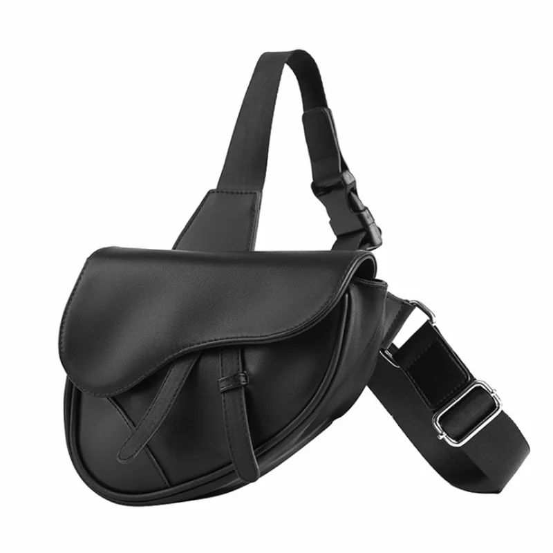 

Сумка-мессенджер через плечо для мужчин и женщин, однотонное черное седло с защитой от кражи, модный саквояж кросс-боди, 2021