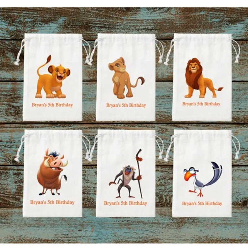 

20pcs personalise Simba Lion King Kids Birthday favor Bags-Nala Lion King Customize text Favor Bags-Lion King Custom Goodie Bag