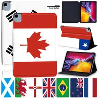 for apple ipad air 4 2020 10 9 inch anti scratch tablet stand cover case national flag series leather folio shell free stylus