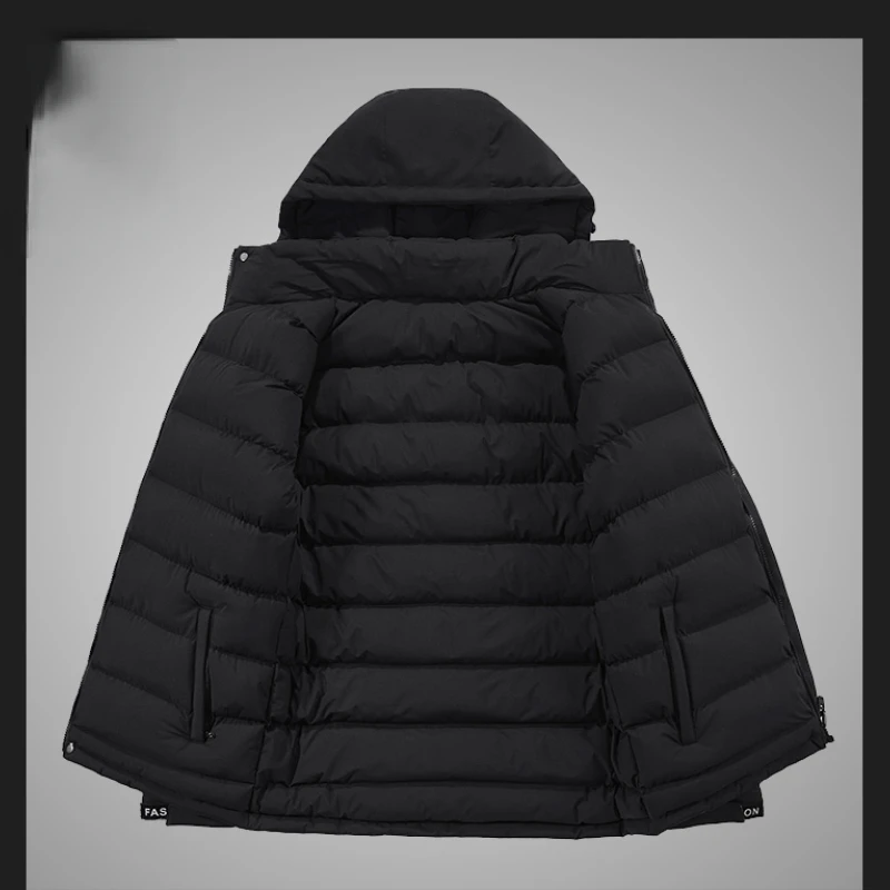 VARSANOL Winter Reversible Jacket Men Parkas Casual Windbreakers Hooded Print Bomber Jackets Oversize Outdoor Man Coats 2022 New