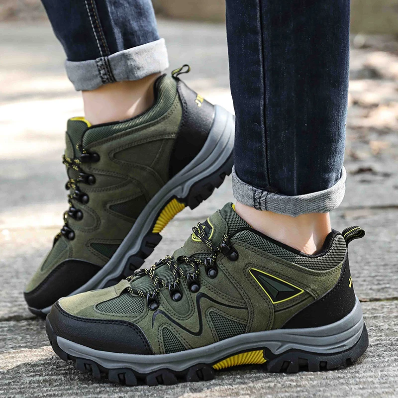 2022 New Men Mountain Hiking Shoes Spring Breathable Men Trekking Shoes Big Size 39-47 Outdoor Climbing Hiking Men Sneakers