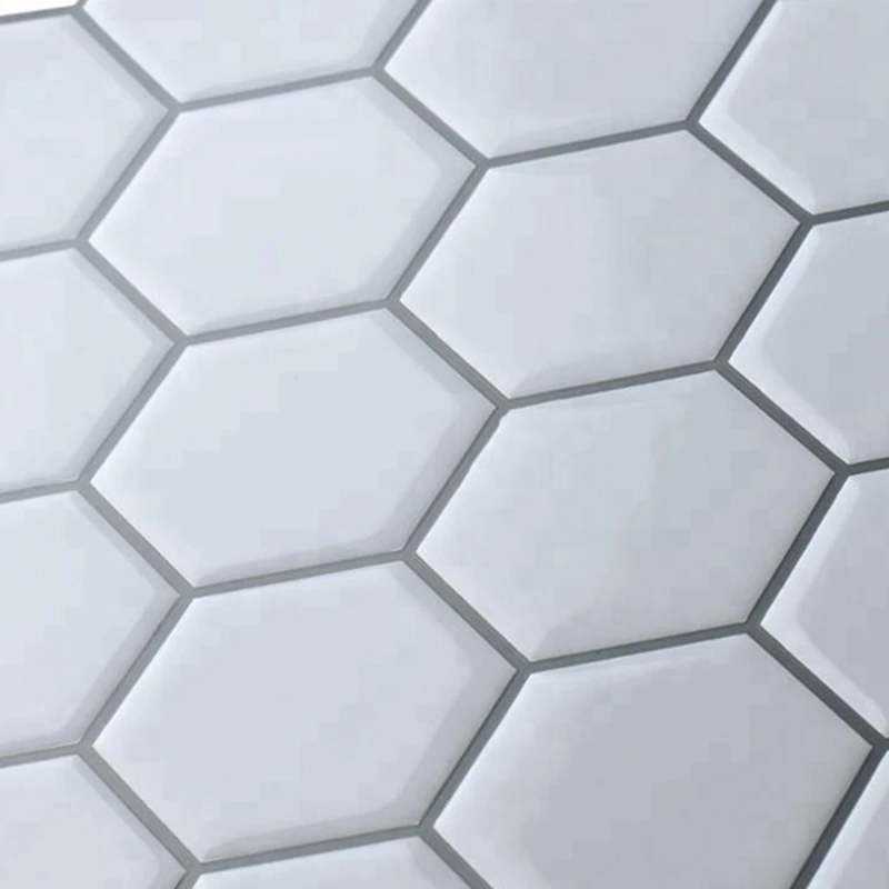 Самоклеящаяся мозаичная настенная 3d-наклейка для плитки белая Шестигранная