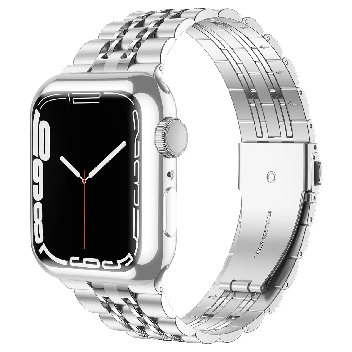 Stainless Steel Metal Compatible Strap for Apple Watch Band 45mm 44mm 42mm 41mm 40mm 38mm Replacement iWatch Series 7 6 5 4 3 SE