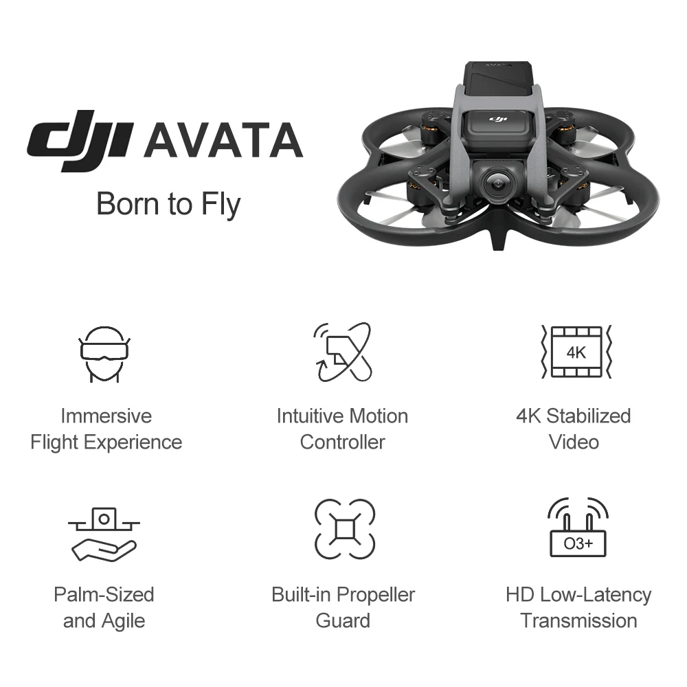 Kup DJI AVATA Dron FPV Quadcopter Combo Z Goglami V2 Sterownik Ruchu 4K/60fps 155 ° FOV Filmy 10km 1080P Transmisja Oryginalna