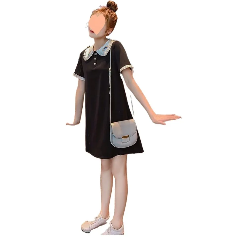 

2023 New Embroidered Autumn Dress Korean Loose Mid-length Polo Dress Soldes Livraison Gratuite Streetwear Women Clothing