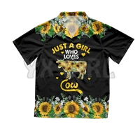sunflower just a girl who loves 3d all over printed hawaiian shirt mens for womens harajuku casual shirt unisex