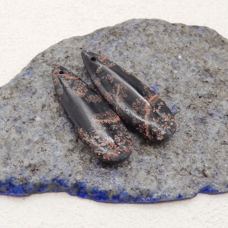 Натуральный камень снежинка обсидиан капли воды серьги-капли бусины модные