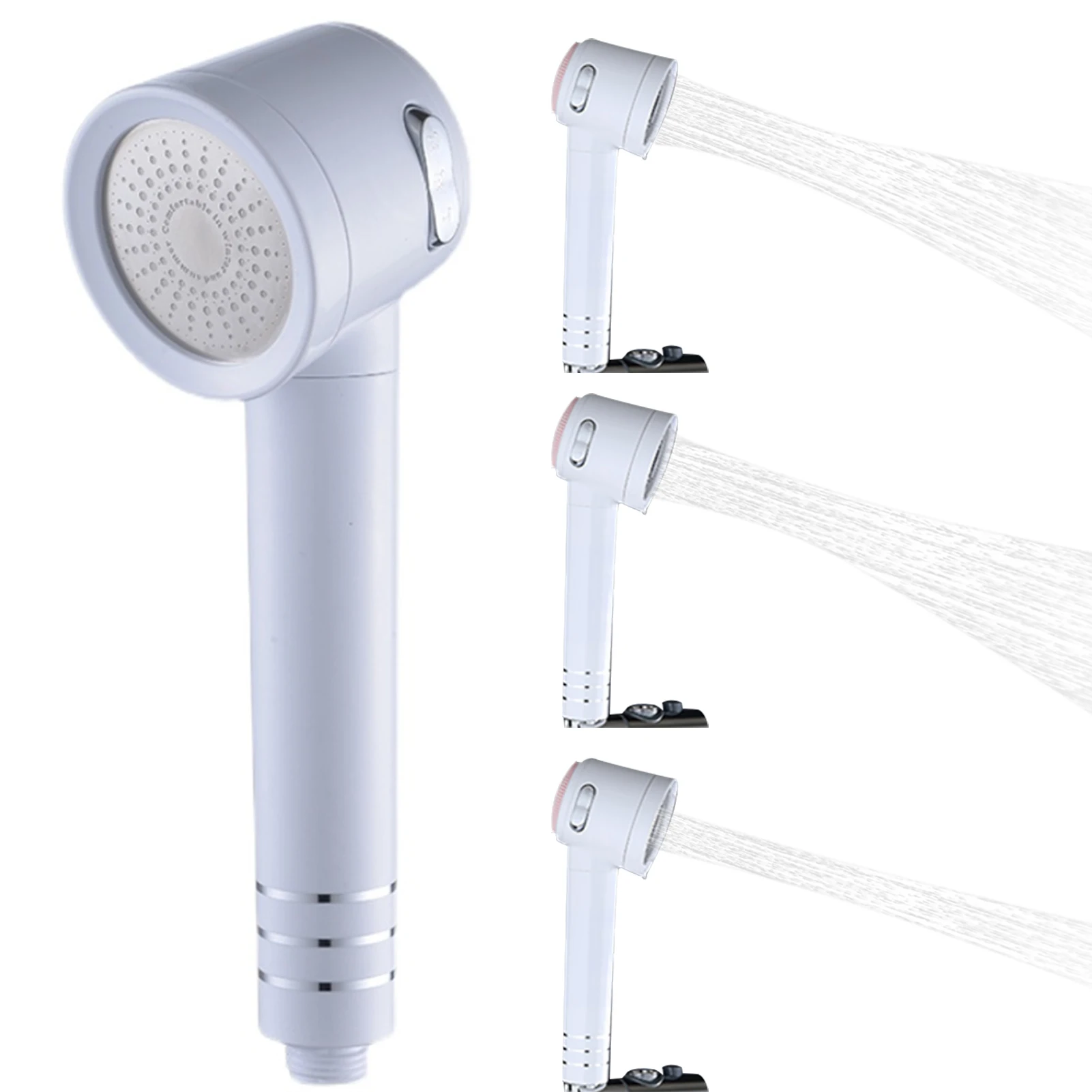 

High Pressure Handheld Shower Head High Pressure White Shower Heads 3 Mode Massage Handheld Shower Head Holding Booster Shower