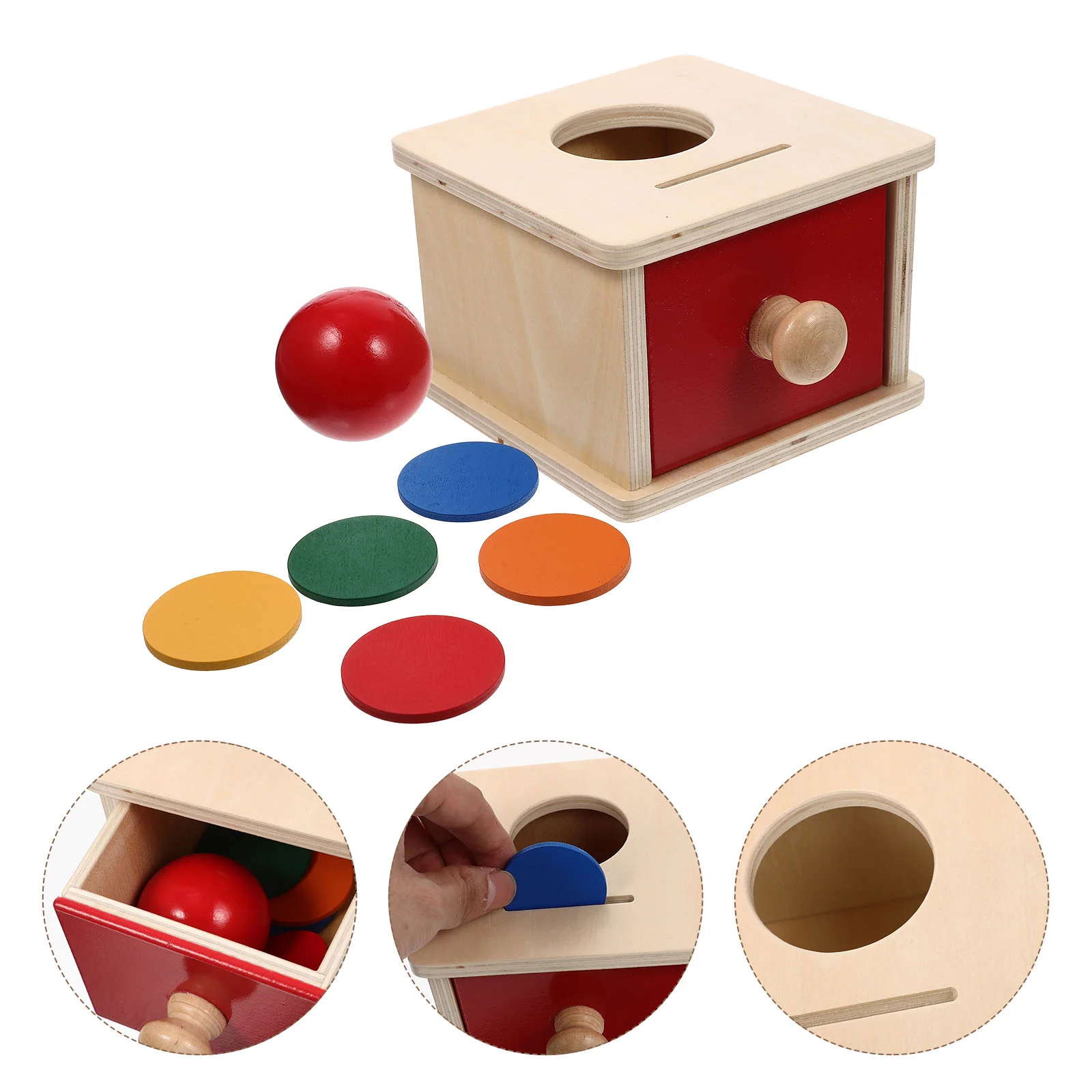 

Montessori Teaching Aid Coin Wooden Baby Toys Educational Portable Grasping Children Plaything Preschool Kids Motor Skills