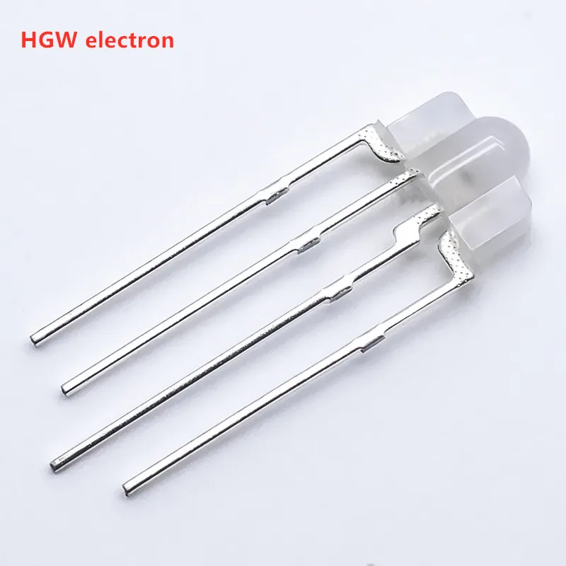 25PCS 3mm RGB led diffused 4-PIN multicolor dip 2.6*3.5*6.5mm common anode full color light diode For Keyboard F3 RBG 4pin