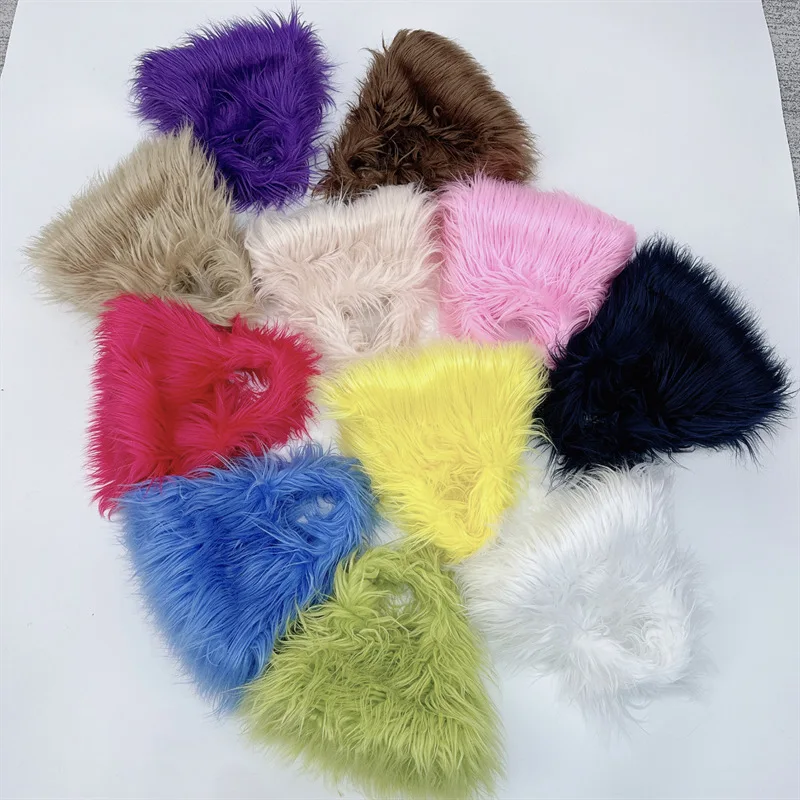 For Women Y2k Vintage Fur Shoulder Bag Hip-hop Street Style Plush Handbag 2023 Winter