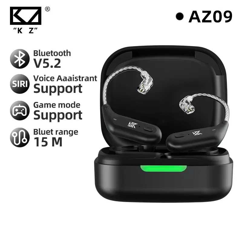 

NEW KZ AZ09 HD Bluetooth-Compatible Module 5.2 Headphones Wireless Upgrade Cable HIFI Wireless Ear Hook CPIn With Charging Bin