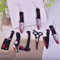 mix 1012pcslot bloody knife scissors dagger resin charms for earring bracelet diy jewelry making