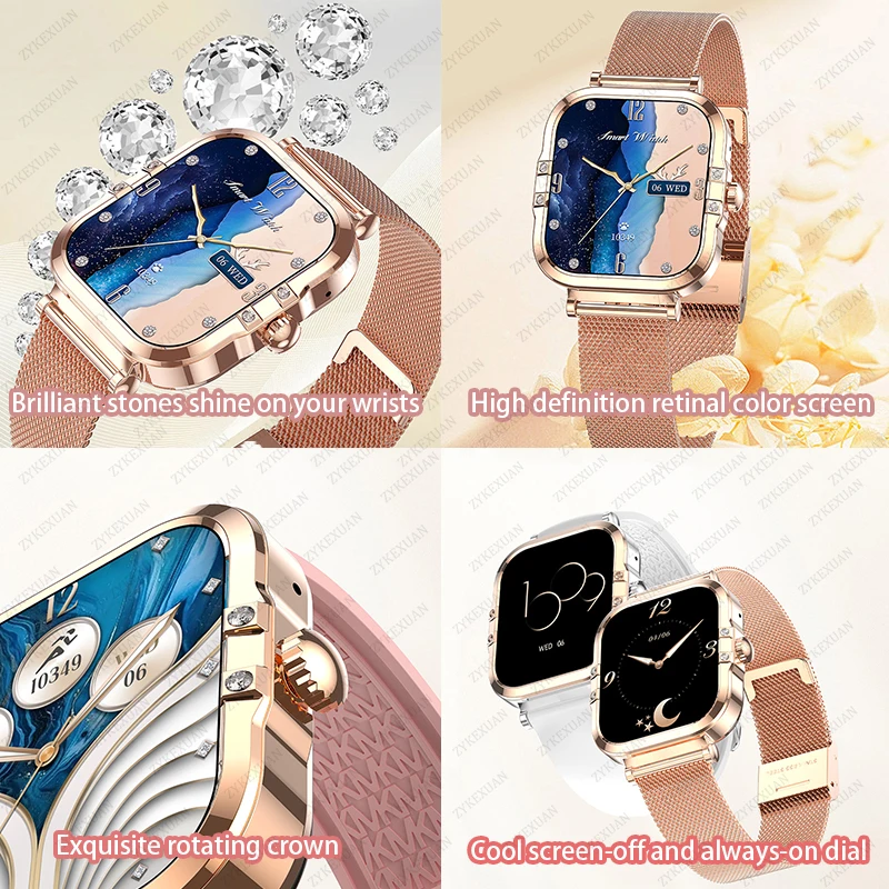 Новинка 2024 умные часы для женщин водонепроницаемые Bluetooth фитнес-трекер женские