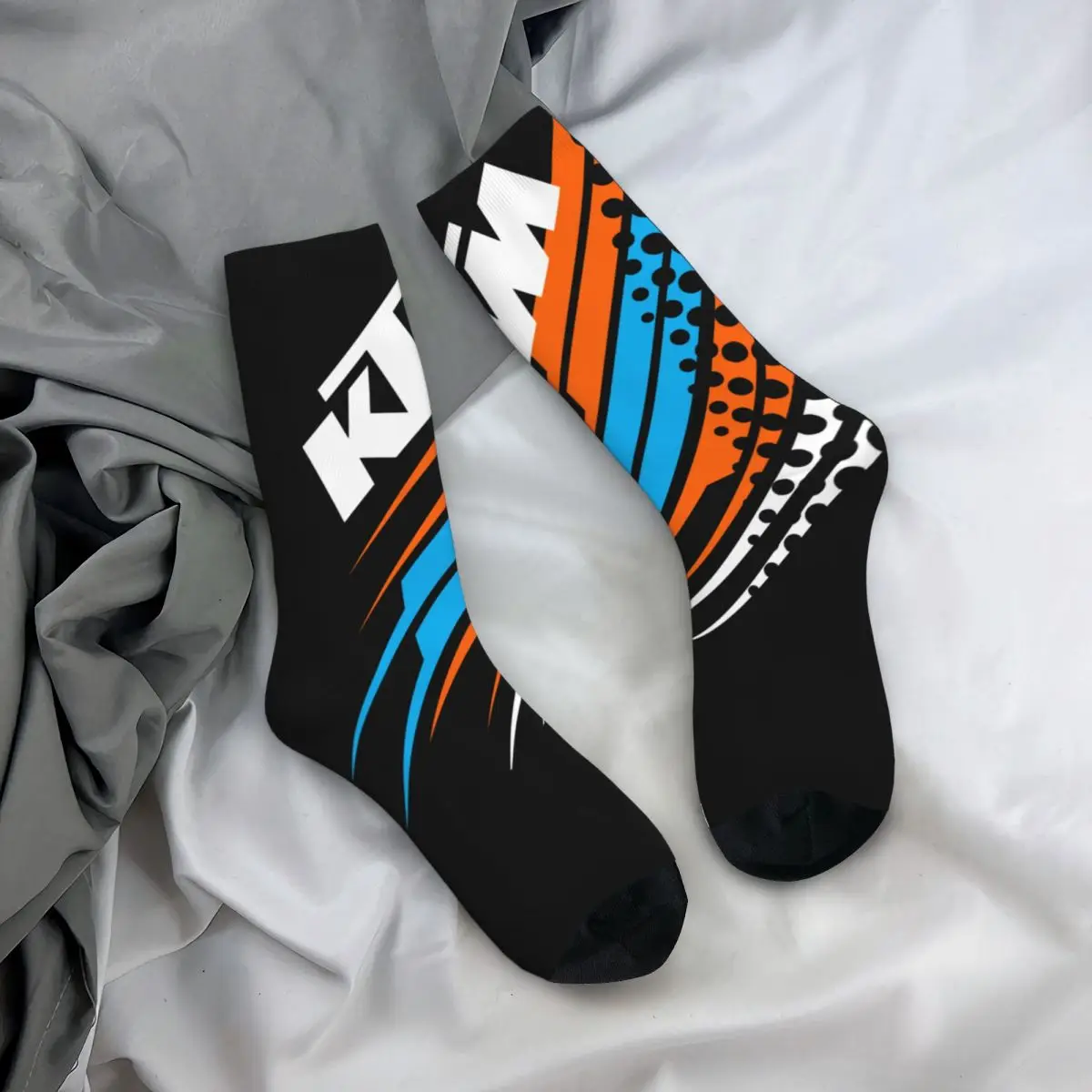 Racing Motorcyle Socks Motorcross Accessories Read To Race Motor Design Socks Outfits for Motorbike Rider Cozy Printing Stocking
