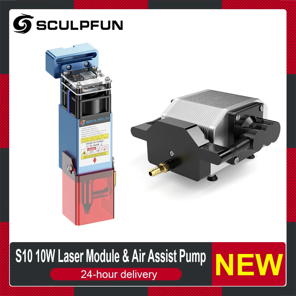 SCULPFUN-módulo láser de grabado S10, compresor de aire para grabador láser, 10W, alta densidad, 30L/Min