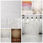 Винтажный Виниловый фон для фотосъемки с изображением белой кирпичной стены и деревянного пола