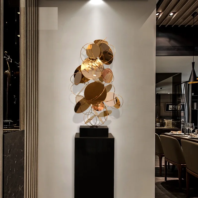 Стальная скульптура вестибюль отеля офис продаж современное мягкое украшение