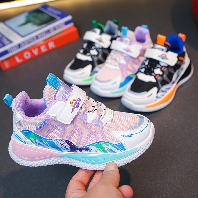 Enlarge Children Shoes Boys Sneakers Girls Sport Shoes Child Leisure Trainers Casual Breathable Kids Running Shoes Basketball Shoes