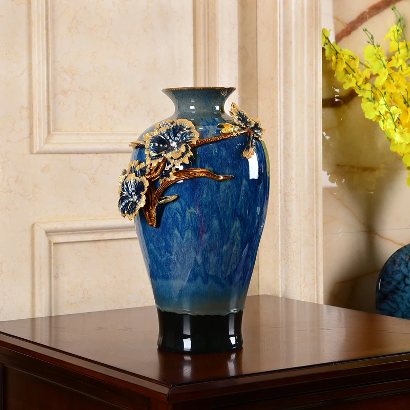 

Vintage Luxury Vases Kitchen Ceramic Ikebana Dried Flowers Vases Office Desk Vase A Fleur Room Decorations Aesthetics YY50HP