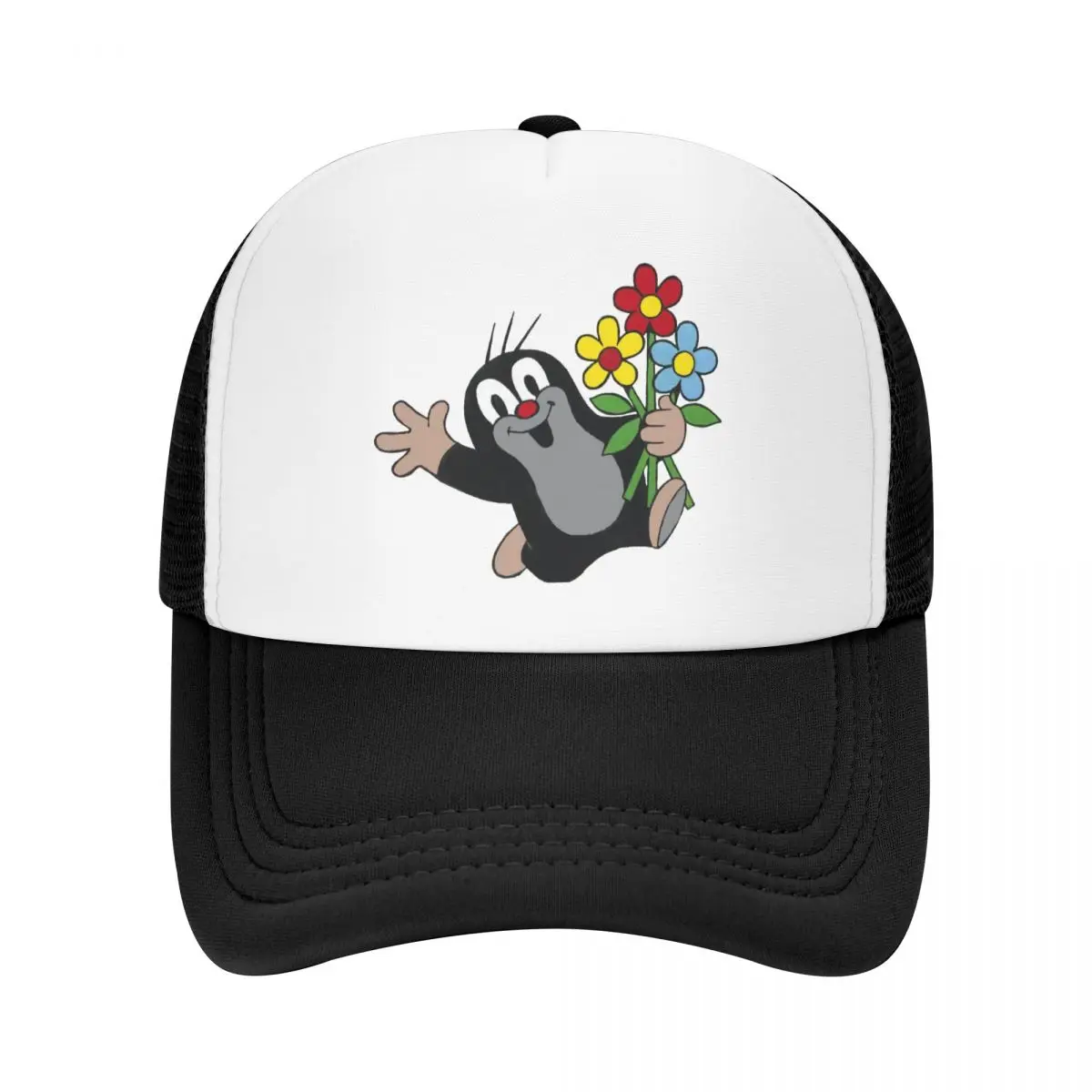 

Happy Mole Trucker Hat for Men Women Adjustable Adult Cartoon Krtek Little Maulwurf Baseball Cap Spring Snapback Caps