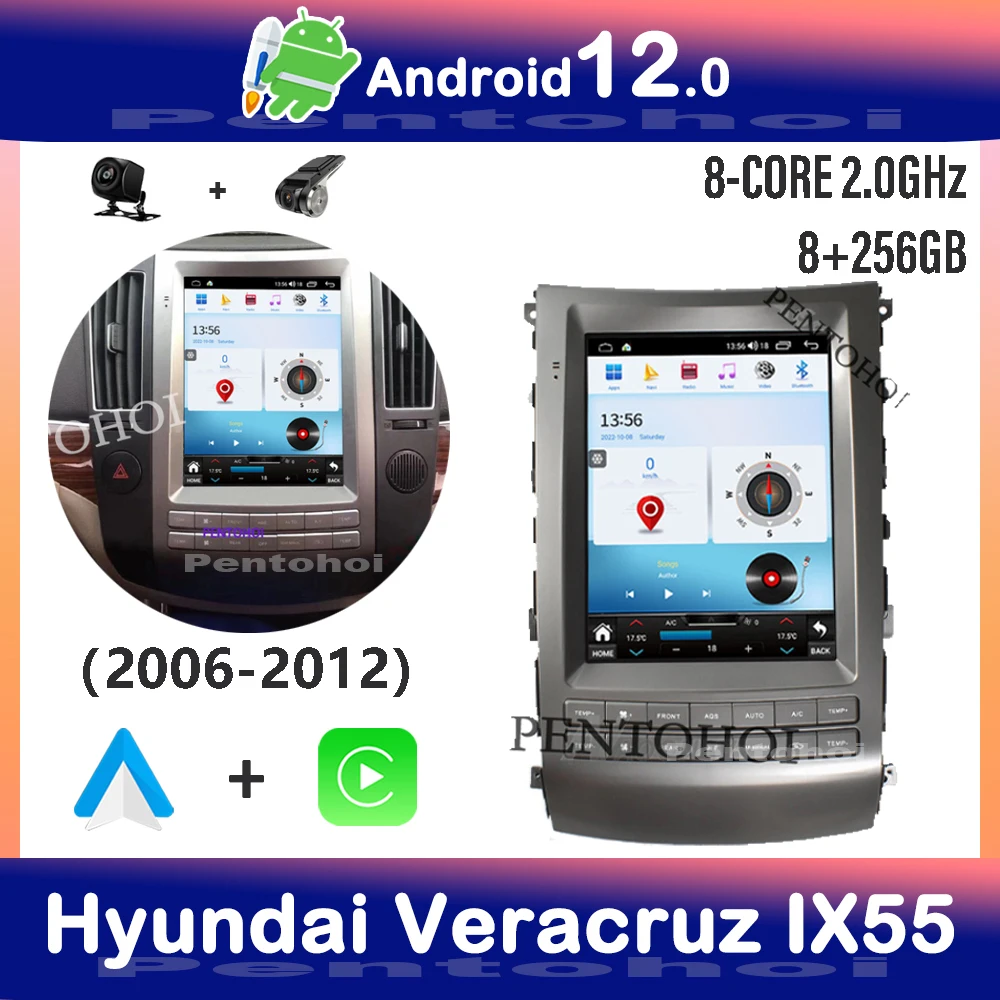 

Pentohoi Tesla Style For Hyundai Veracruz IX55 2006-2012 Tesla Style Android 12 Car DVD Multimedia Player Auto Radio GPS Carplay