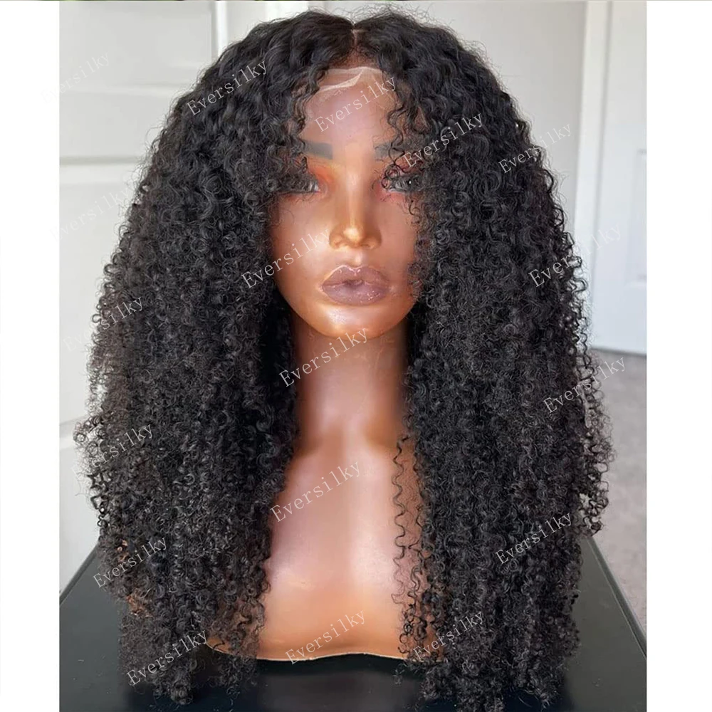 

Full Lace Wigs Human Hair Afro Kinky Curly Wig 13x6 HD Transparent Lace Frontal Wigs Pre Plucked Bleached Knots With Baby Hair