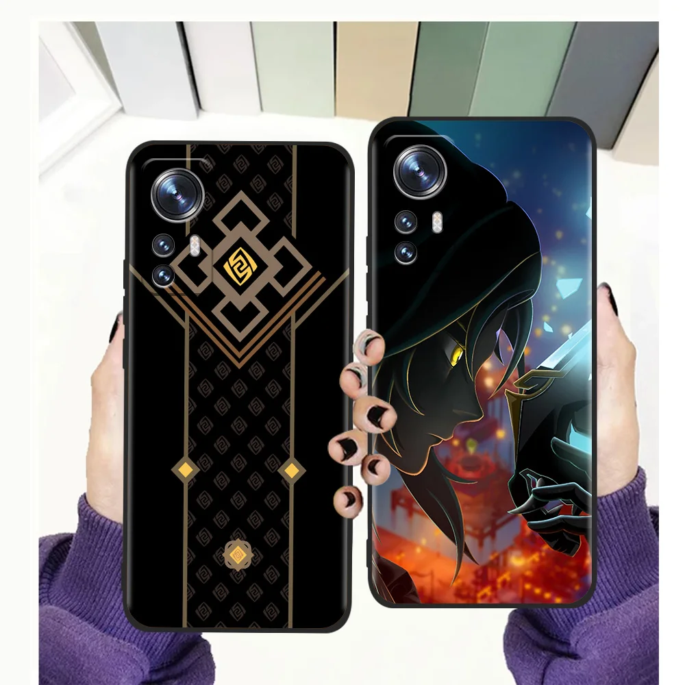 

Genshin Impact Medal Luxury Phone Case Cover For Xiaomi Mi 12 12X 12 Pro Silicone Soft Shockproof Mi 12 Black Shell Fundas Coque