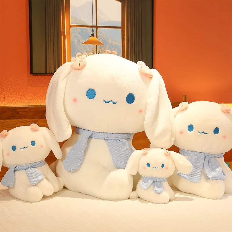 

Мягкая плюшевая игрушка Aoger Sanrio Cinnamoroll, мультяшная фигурка, кавайная Милая коричная с синим шарфом, аниме, лучший подарок на Рождество